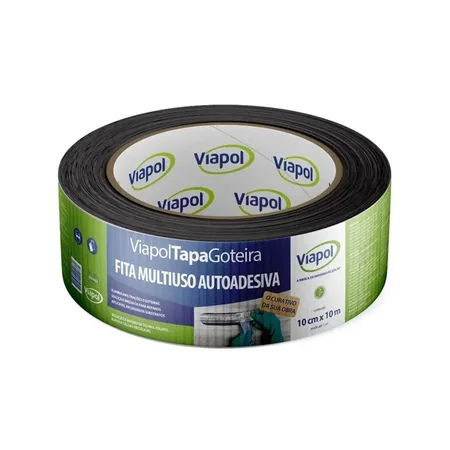 Fita aluminizada tapa goteira autoadesiva Viapol 10cm