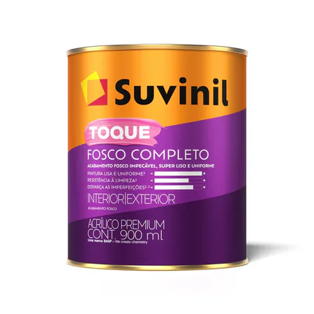 Lata de Suvinil Toque Fosco Completo, tinta acrílica premium fosca para parede
